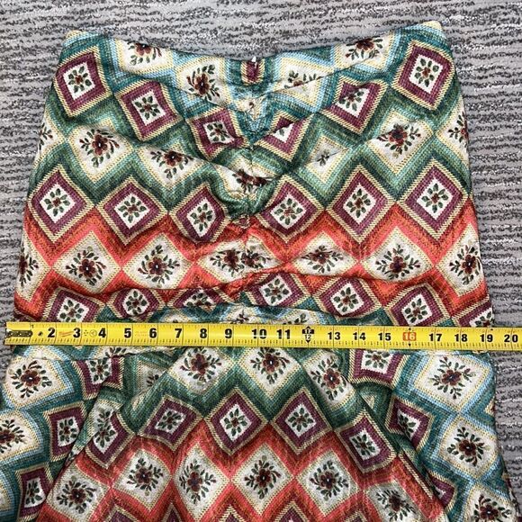 NWT AUTUMN ADEIGBO Soraya Geometric-Print Ruched Bead-Fringe Midi Skirt Size 8 - Picture 11 of 16